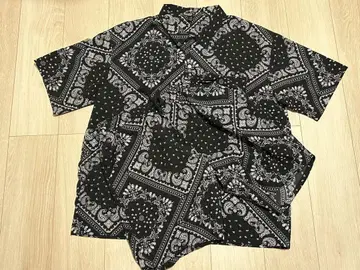 페이즐리 무늬 셋업 블랙 XXXL 반팔 숏팬츠