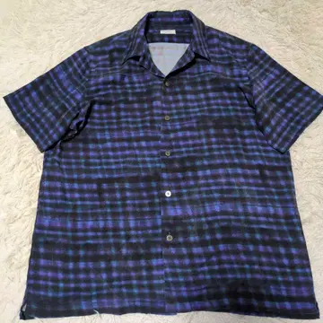 PS Paul Smith 현행 오픈 카라 레트로 체크 셔츠 M 옴브레