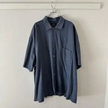 구제 의류 STRUCTURE 다크 블루 실크 셔츠