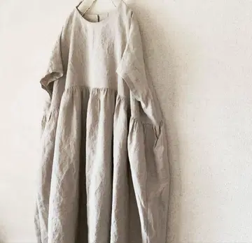 키마그레나 조지 님 린넨 프렌치 슬리브 원피스