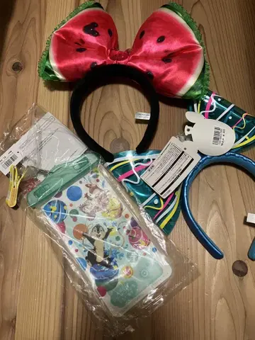 디즈니 머리띠 수박 스트라이프 세트