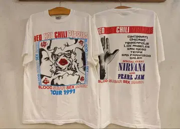 RED HOT CHILI PEPPERS 티셔츠 1991 투어
