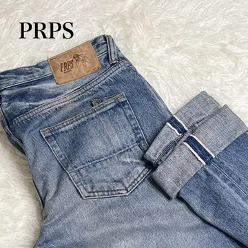고품질 PRPS 데님 팬츠 셀비지 버튼 플라이