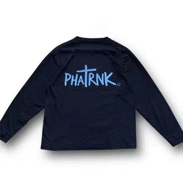 레어 컬러 PHATRNK 팻랭크 로고 프린트 롱T 네이비