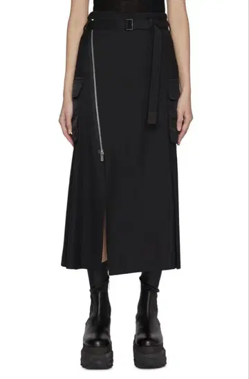 [ sacai ] 24aw 수팅 롱 스커트