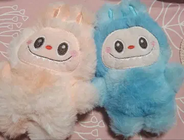 러브부 봉제 인형 본체 핑크와 파랑 캐릭터