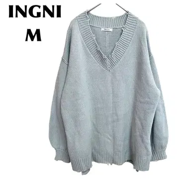 잉그/INGNI [M] 니트/스웨터 V넥 드롭 숄더 그레이