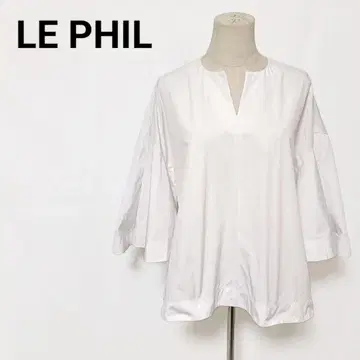 LE PHIL 르 필 V넥 풀오버 블라우스 화이트 F 넉넉한 스타일