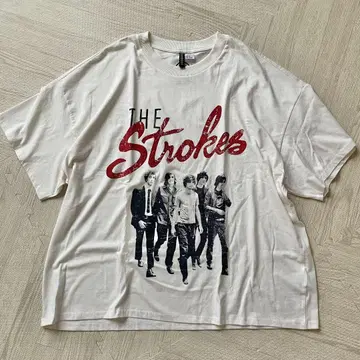 The Strokes 오버 사이즈 티셔츠 XL 화이트
