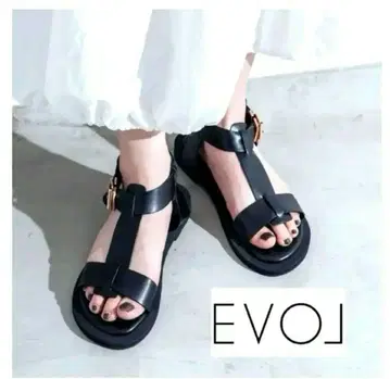 [EVOL] 라운드 T벨트 플랫 샌들