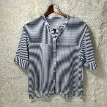[INDIVI] 5부 소매 스트라이프 블라우스 SIZE05