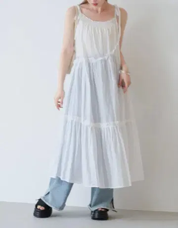 Kastane 인도 면 티어드 롱 원피스