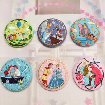 Disney Characters 자수 캔뱃지 비스킷 6세트