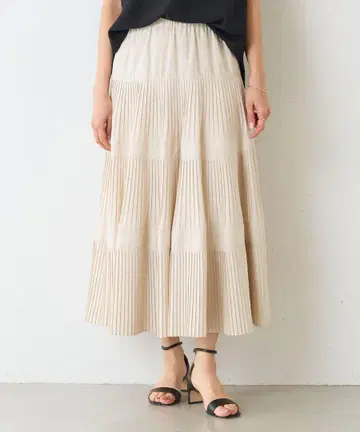 BEARDSLEY 플리츠 티어드 스커트 현행 모델 새상품급