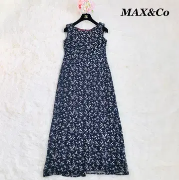 MAX&Co 맥스앤코 미니 꽃무늬 슬리브리스 원피스 40 다크 네이비