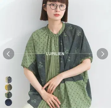 lupilien 루피리앙 멀티 패턴 프린트 패치워크 블라우스
