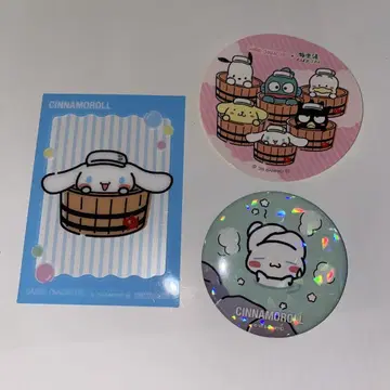 극락탕 라쿠스파 시나모롤 반짝반짝 캔뱃지 클리어 카드 스티커