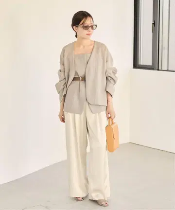 plage satin loose 팬츠