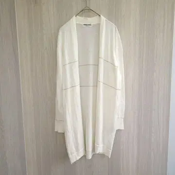 조르쥬 레쉬 실크 린넨 가디건 롱 가디건 화이트 S