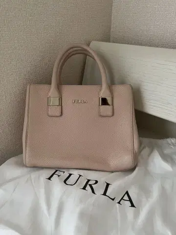 FURLA 핑크 가죽 핸드백
