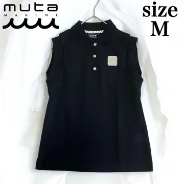 미품 muta marine 슬리브리스 폴로 셔츠 사이즈 2 블랙