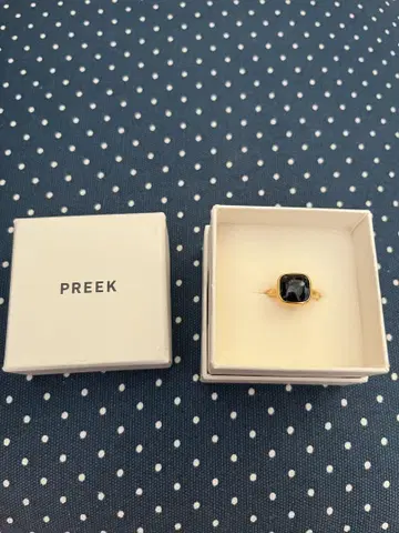 PREEK 스퀘어 컷 흑석 반지