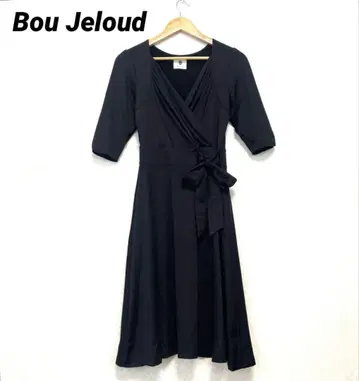 [ Bou Jeloud ] A라인 원피스 Free 블랙 스트레치 소재