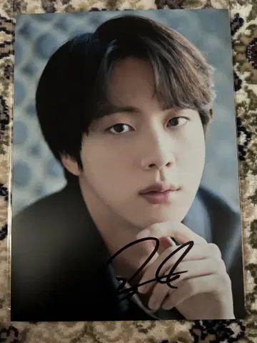 btsJin 사인 포함 A4 사진