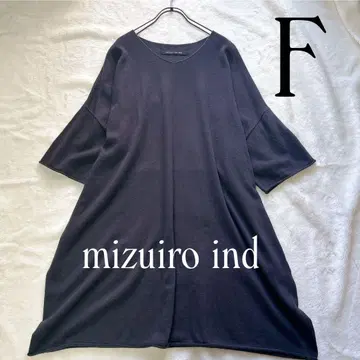[미즈이로 인드] mizuiroind 돌먼 슬리브 반팔 니트 원피스