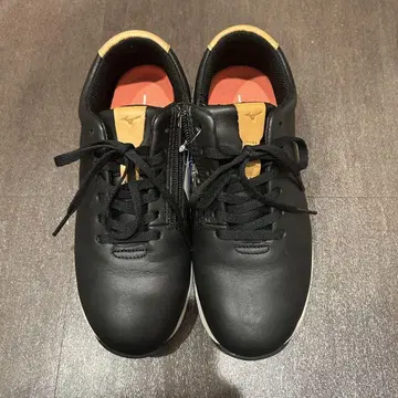 택 포함 mizuno 미즈노 유도 블랙 가죽 스니커즈
