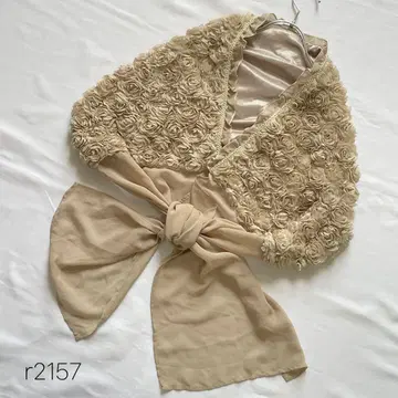 꽃무늬 숄 스톨 장미무늬 결혼식 파티 고저스 베이지 광택