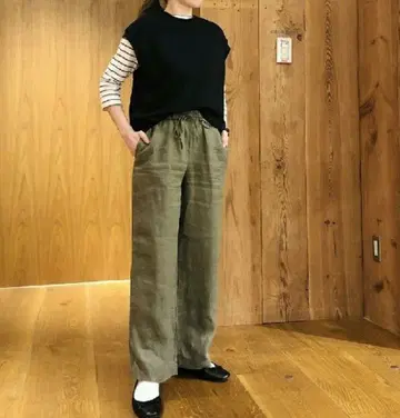 프렌치 린넨, 스트레이트 팬츠 M