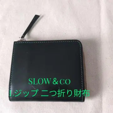 SLOW L 지퍼 접이식 지갑 그린