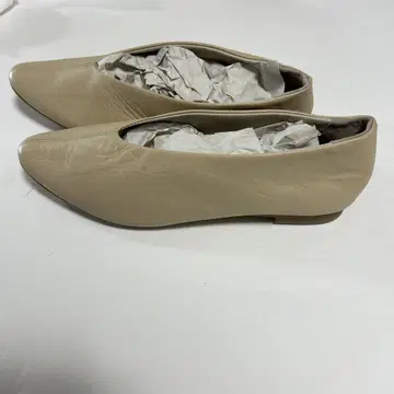 펌프스 천연 가죽 로우힐 에마 일본제 베이지 24cm