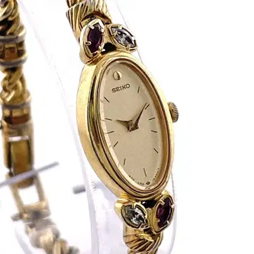 [레어] SEIKO 브레스 워치 큐빅 오벌 골드 여성용 작동불가