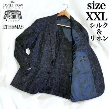 새상품급 Savile Row E.THOMAS 자켓 실크 린넨 XXL