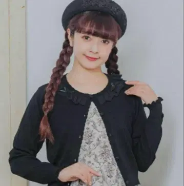시마무라 아오키 미사코 레이스 옷깃 가디건 UV 컷 L 사이즈