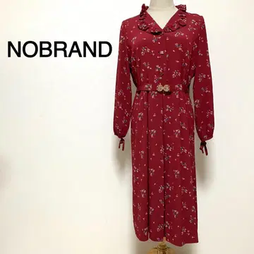 노브랜드 레드 컬러 꽃무늬 벨트 원피스