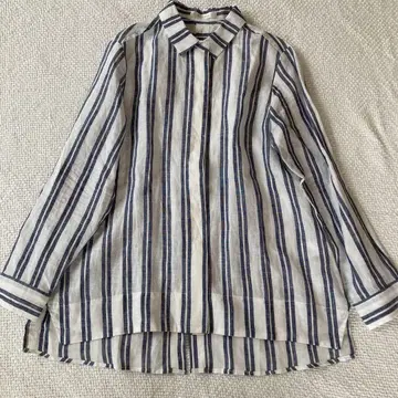 두클라쎄 린넨 스트라이프 셔츠 블라우스 긴팔 13 XL