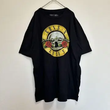 GUNS N' ROSES 밴딩 티셔츠 블랙 밴 티 L