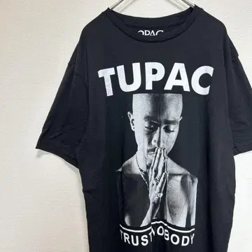 TUPAC 2PAC 프린트 티셔츠 랩 티셔츠 블랙 M 투팩