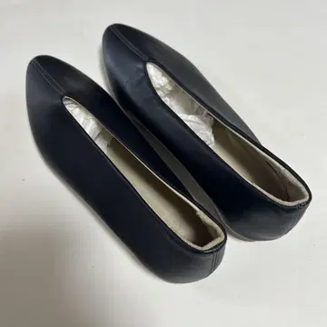 펌프스 천연 가죽 로우힐 에마 일본제 네이비 블루 23cm