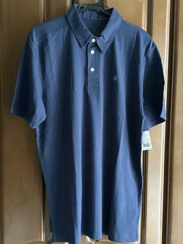 새상품 VOLCOM 볼콤 카라 부착 반팔 피케 셔츠 골프 네이비 L