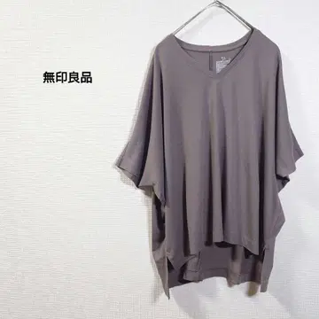 무인양품 MUJI V넥 반팔 티셔츠 컷소우 그레이