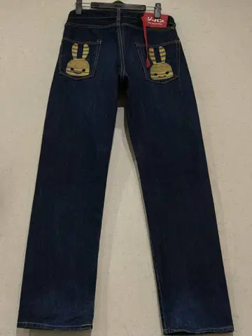 CUNE 큔 2연 시마 토끼 자수 TB07FN63 데님 팬츠