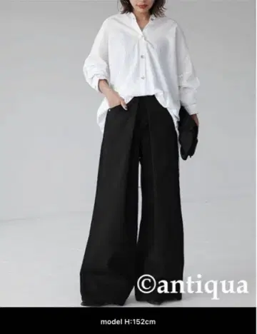 antiqua 프론트 턱 와이드 팬츠