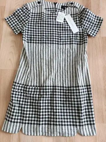 JILL STUART 체크 무늬 반팔 원피스 사이즈 2 미사용