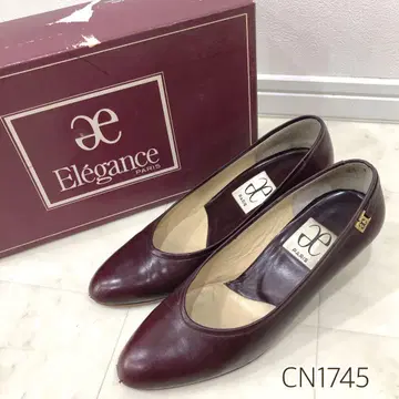Elegance PARIS 로고 참 아몬드 토우 펌프스 보르도