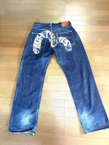EVISU 마이티 에비수 청바지 34x35 빨간색 귀