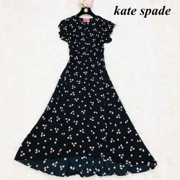 kate spade 꽃무늬 셔링 롱 원피스 블랙 4